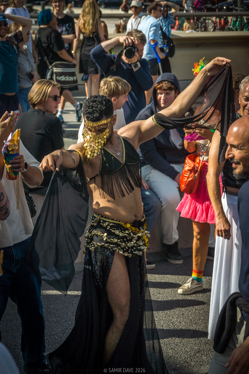 Dancing along the parade, Slussbron, Stockholm Pride Festival 2026.