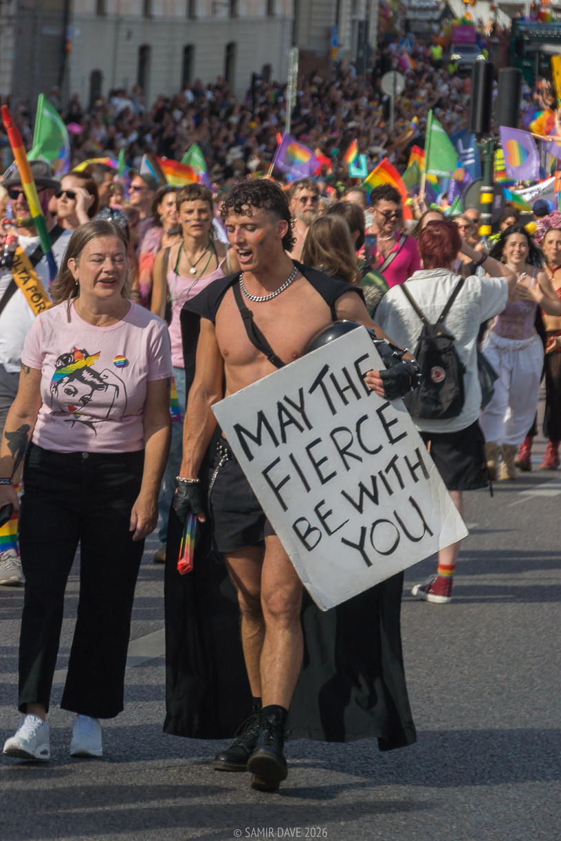 Even Darth Vader from Star Wars stopped warring for day and reminded us to love fiercely at Stockholm Pride Festival 2026.
