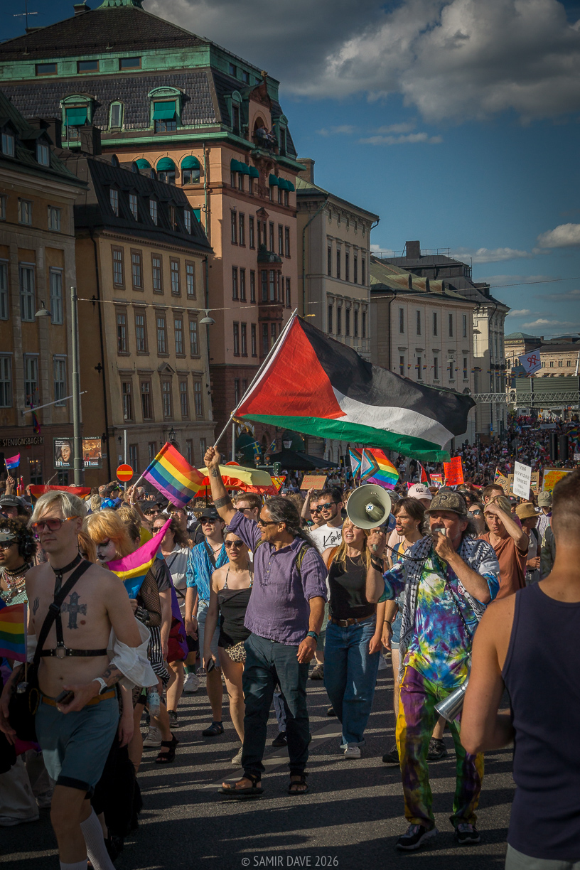 What is a festival of love without the flag of Palestine who need our love in these trying times at Stockholm Pride Festival 2026.